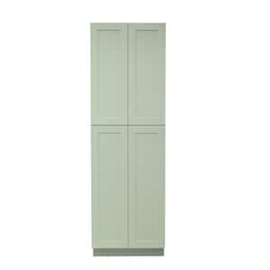Shaker Assembled 36 in. W x 90 in. H x 24 in. D Tall Pantry Cabinet with 4 Doors in Jade Green
