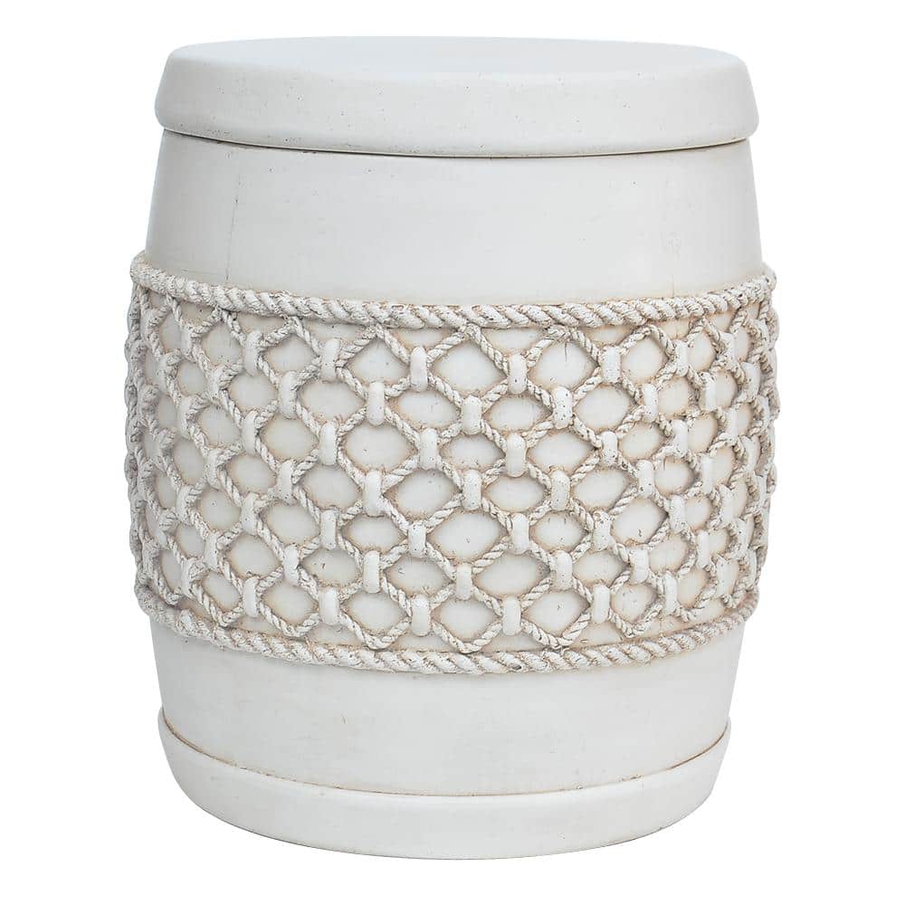18 in. H. Light Aged White Composite Garden Stool and Storage Ottoman price history on PriceWatchPro