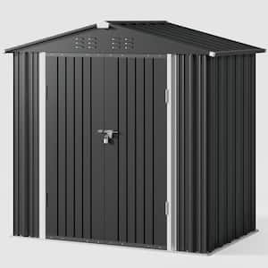 Lofka 8 ft. W x 6 ft. D Outdoor Storage Metal Shed with Double