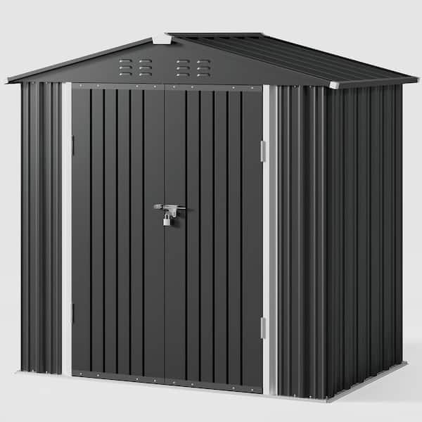 Lofka 8 ft. W x 6 ft. D Outdoor Storage Metal Shed with Double