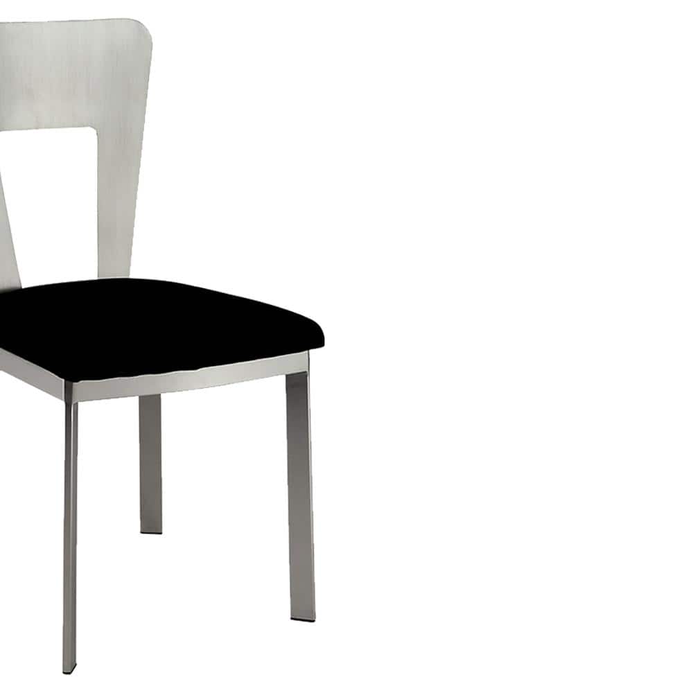 Nova Contemporary Microfiber Upholstered Side Chair in Silver/Black