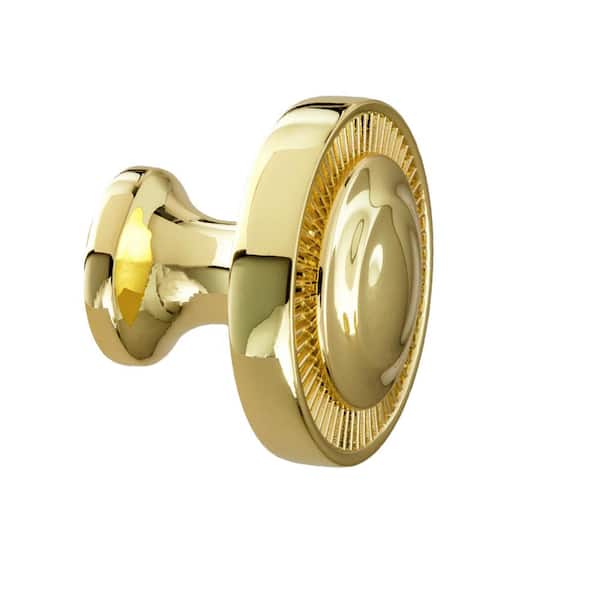 Minted 1-1/8 in. (29 mm) Traditional Polished Gold Round Cabinet Knob