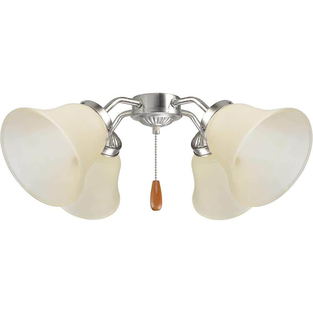 Amber Glass Bell Ceiling Fan Replacement Shades, Set of 4
