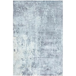 Mirage Aqua 4 ft. x 6 ft. Abstract Distressed Area Rug