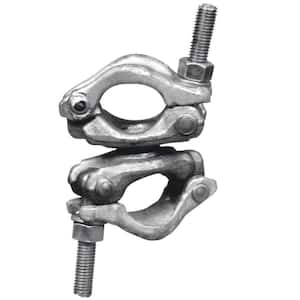 9 in. x 4.5 in. x 4.5 in. Galvanized Steel Bolted Swivel Dual Clamp for Connecting Parts/Accessories to Scaffold Frame