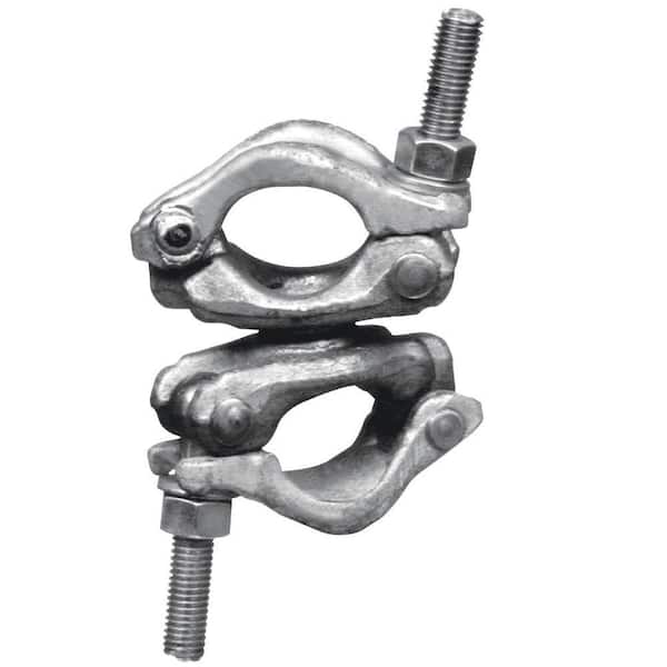 MetalTech 9 in. x 4.5 in. x 4.5 in. Galvanized Steel Bolted Swivel Dual Clamp for Connecting Parts/Accessories to Scaffold Frame