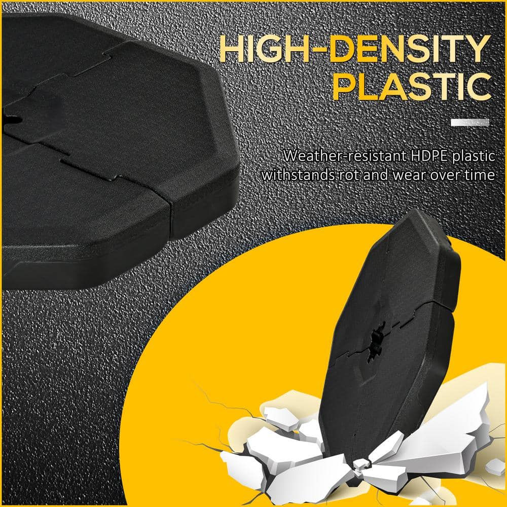 Black Hexagon Plastic Cantilever Patio Umbrella Base, 60 cm