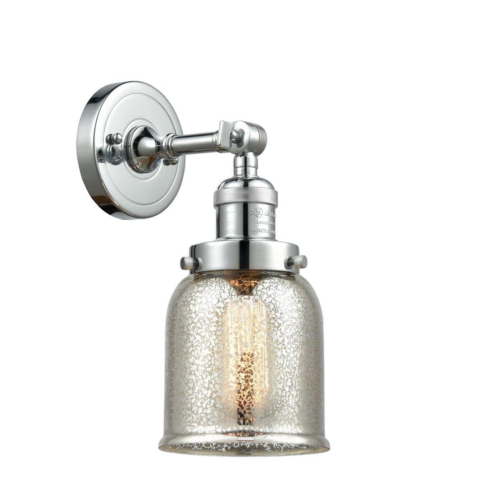 Bell 1-Light Silver Plated Mercury Wall Sconce with Silver Glass Shade price history on PriceWatchPro