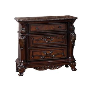 Venta Cherry Brown and Black 3 Drawer 34 in. W Nightstand