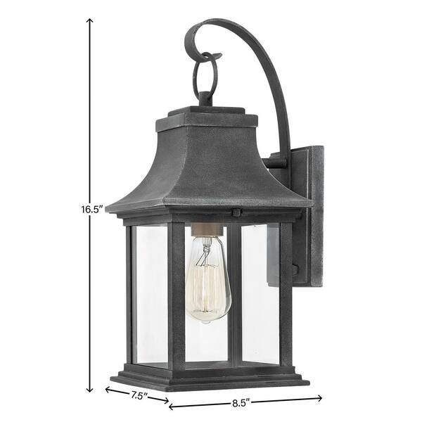 HINKLEY - Adair Small 1-Light Aged Zinc Outdoor Wall Lantern Sconce