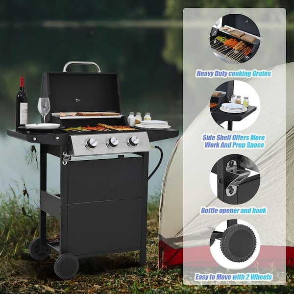 Daheat 26000 BTU, 3-Burner Portable Propane Gas Grill with 2