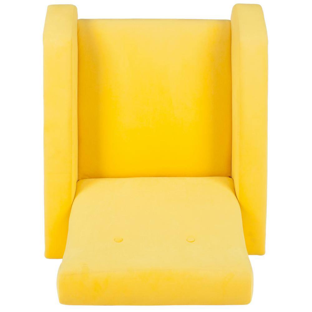 Aida Yellow Velvet Mid-Century Modern Accent Chair