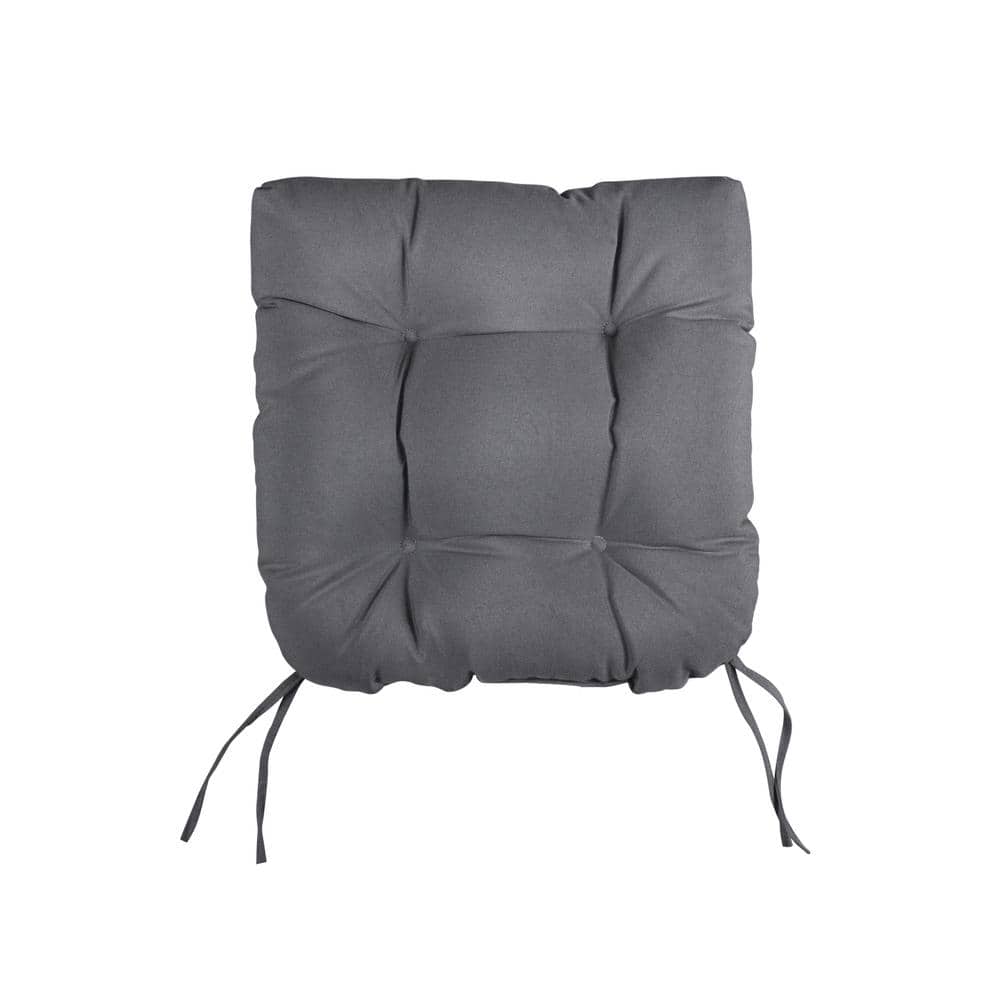 Charcoal U-Shaped Tufted Outdoor Seat Cushion