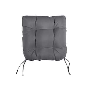Charcoal Tufted Chair Cushion Round U-Shaped Back 19 x 19 x 3