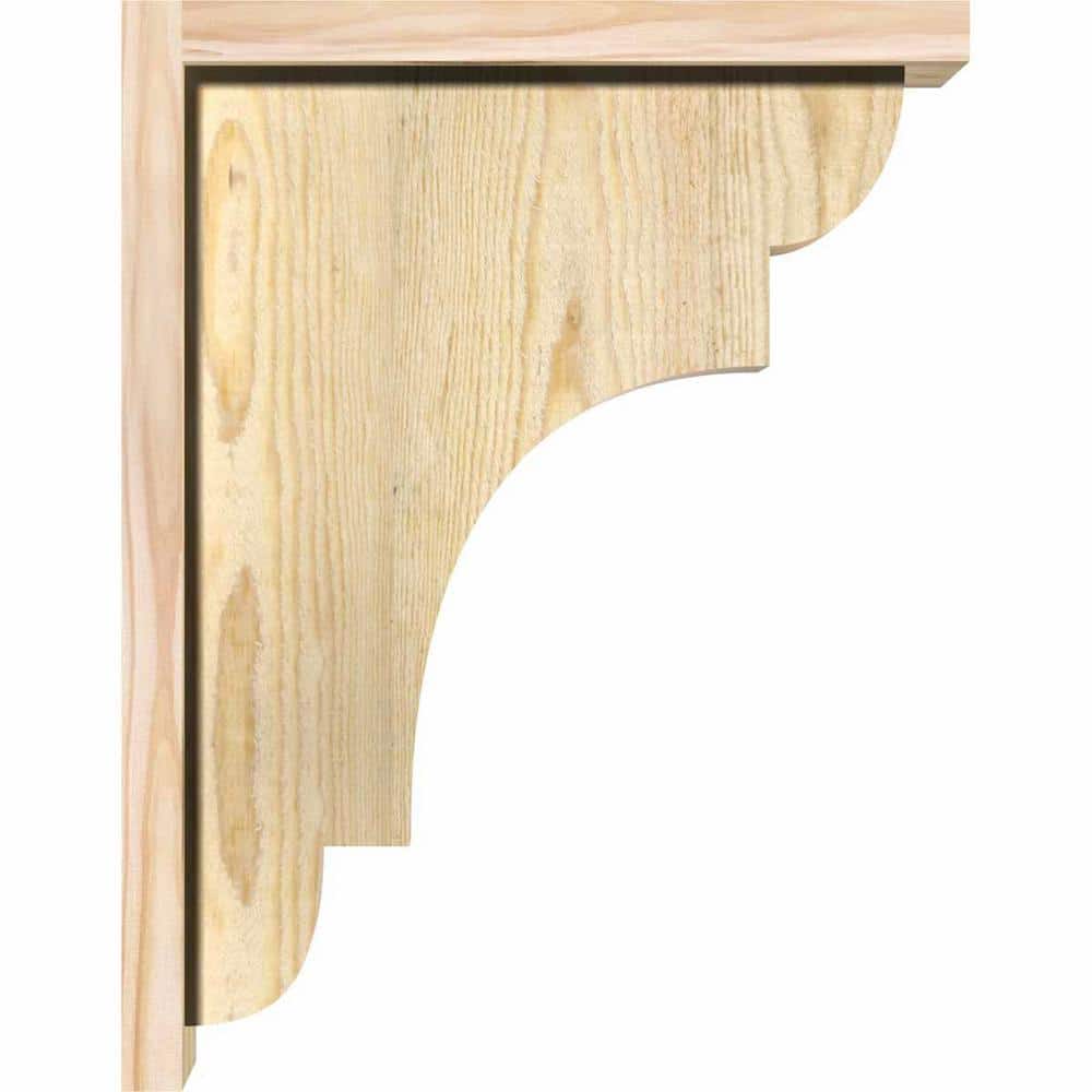 18"H Natural Douglas Fir Rough Sawn Corbel with Backplate