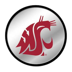 17 in. Washington State Cougars Logo Modern Disc Mirrored Decorative Sign