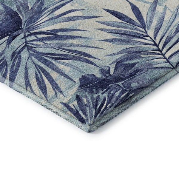 Mayfield Premium Machine Washable Abstract AMF1886 Blue 3 ft. x 4 ft. Area Rug