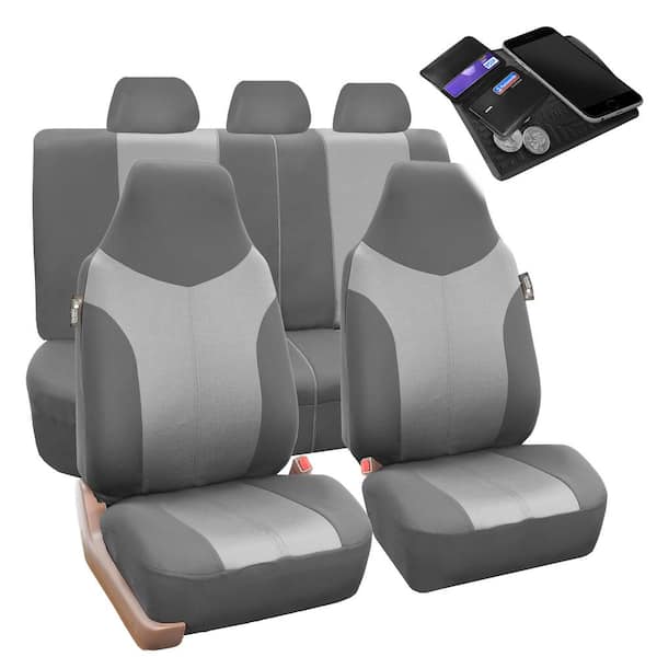 FH Group Supreme Twill Fabric 47 in. x 23 in. x 2 in. Universal Fit Full Set Car Seat Covers