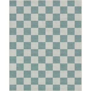 Green 7 ft. 10 in. x 9 ft. 10 in. Flat-Weave Apollo Square Modern Geometric Boxes Area Rug