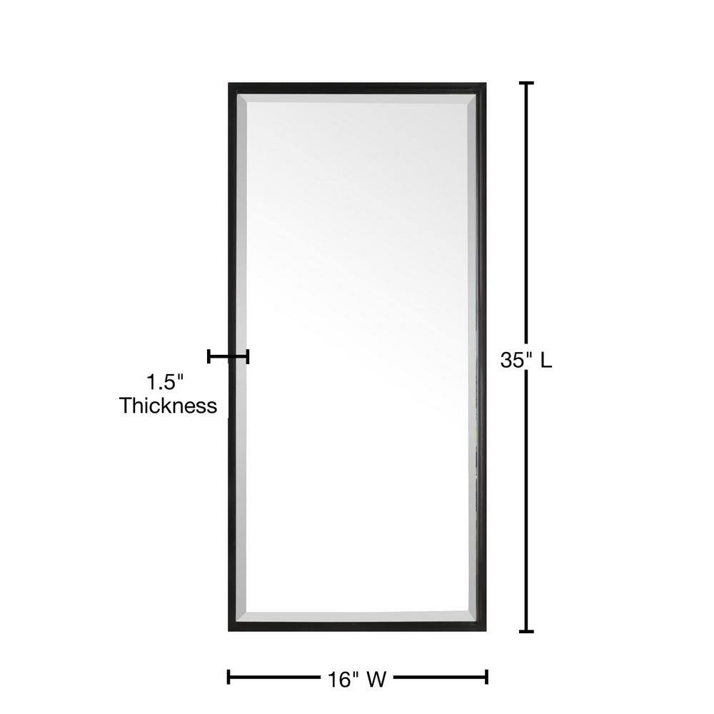 Black Metal Framed Full Length Rectangular Wall Mirror