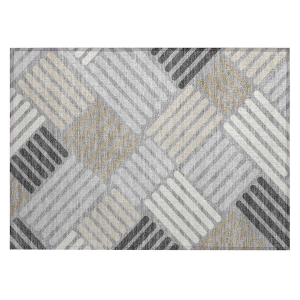 Chantille Machine Washable Indoor/Outdoor Abstract ACN2339 Gray 2 ft. x 3 ft. Accent Rug
