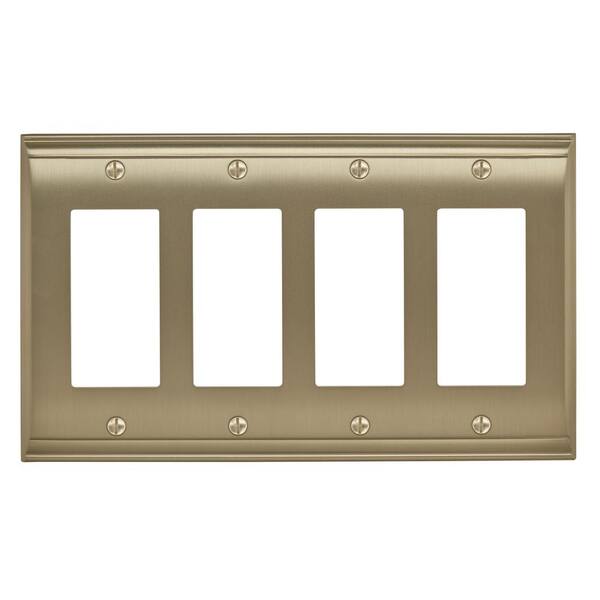 Amerock Gold 4-Gang Decorator/Rocker Wall Plate (1-Pack)