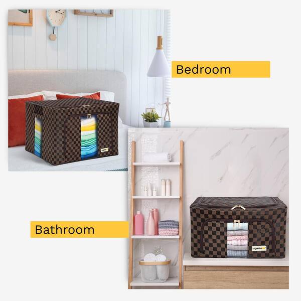 OrganizeMe 2-Pack Large Corner Collapsible Pop Up Storage Bins - Pattern/Print