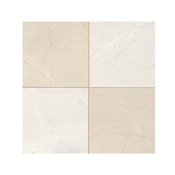 Crema Chextile Square 17 in. x 17 in. Matte Beige Porcelain Checkerboard Floor and Wall Tile (14.1 sq. ft. /case)
