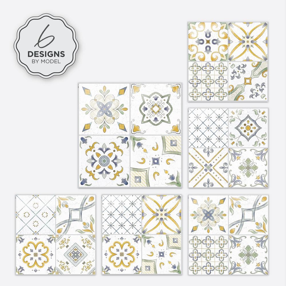Vintage Multicolor Glossy Peel and Stick Wall Tiles
