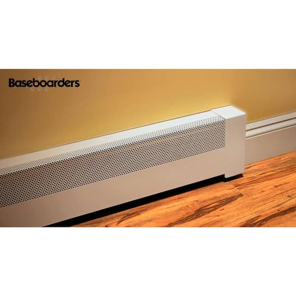 Baseboarders Basic Series 4 ft. Galvanized Steel Easy Slip-On Baseboard Heater Cover in White
