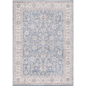 Kashan Collection Bergama Blue Rectangle Indoor 9 ft. 3 in. x 12 ft. 6 in. Area Rug