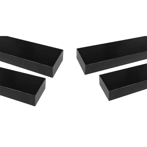 2.48 in. Aluminum Black Rectangular Cable Railing Handrail for Indoor Outdoor Deck Stair System 4 Pack Adjustable Length