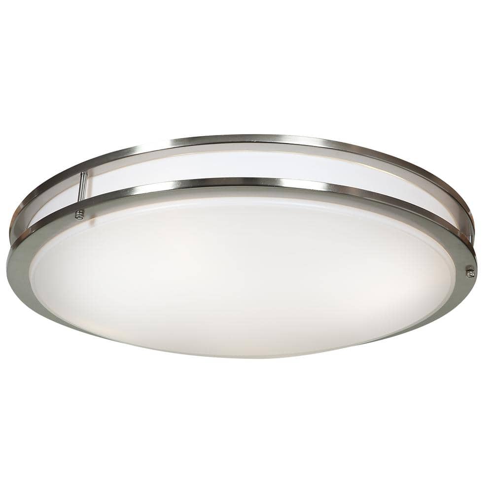 Solero 25" Brushed Steel LED Flush Mount Ceiling Light