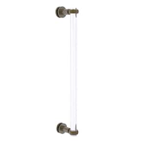 Clearview 18 in. Single Side Shower Door Pull with Twisted Accents in Antique Brass
