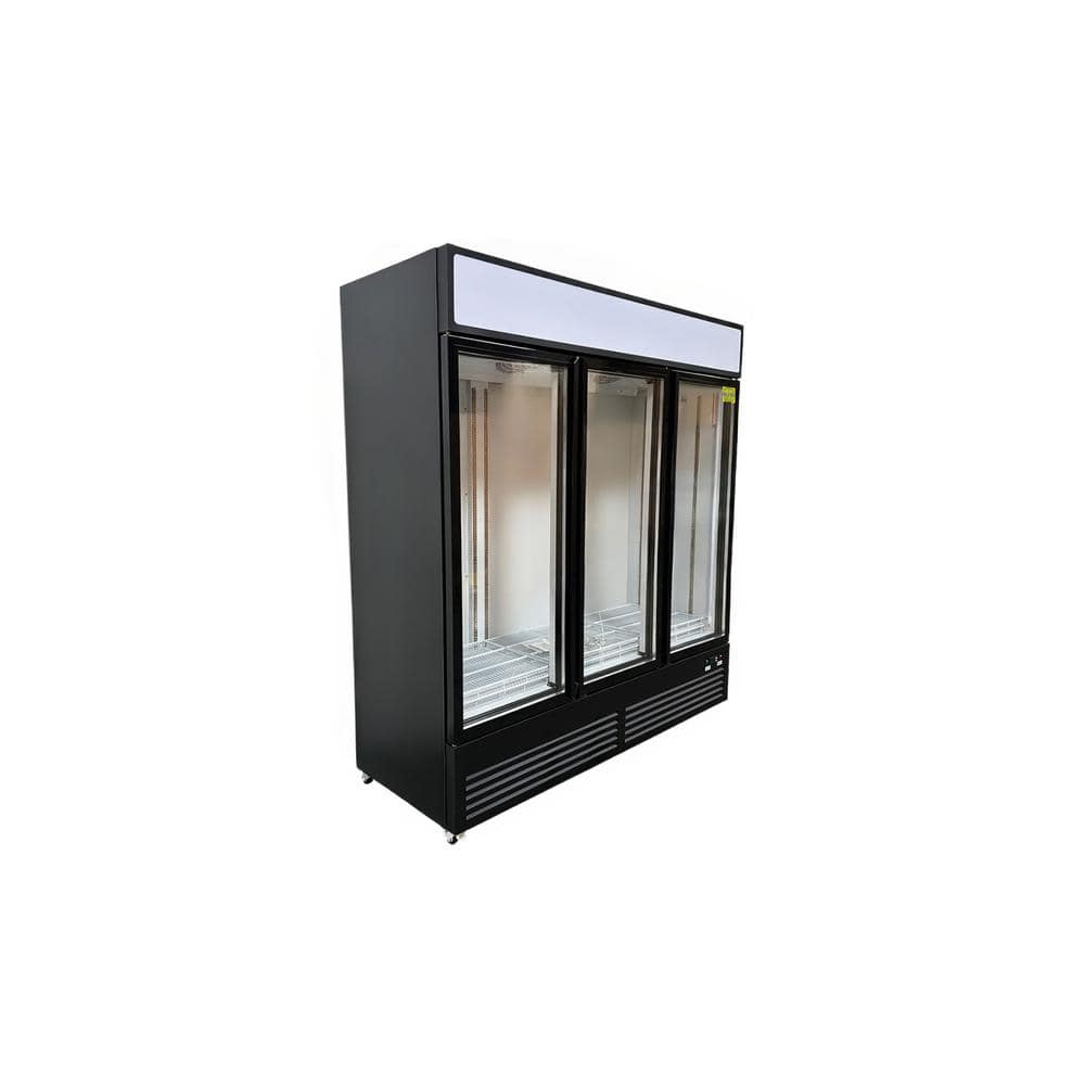74 in. 49 cu. ft. Auto/Cycle Defrost Commercial 3 Glass Door Refrigerator EDC50M in Black