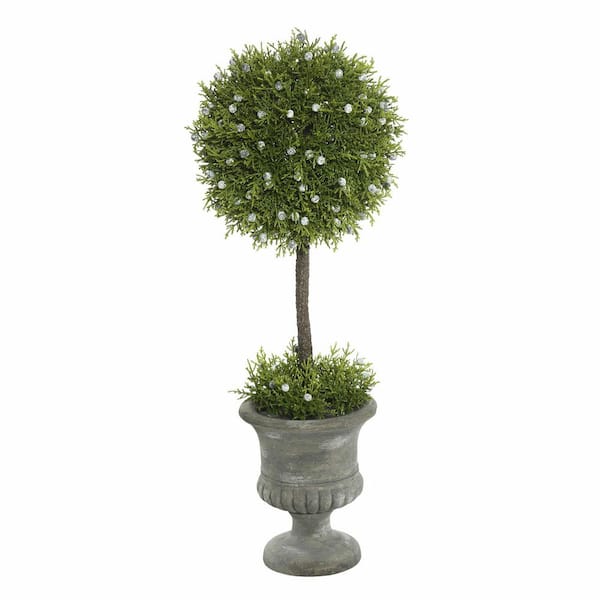 Vickerman 21 In. Green Artificial Oregon Juniper Cedar Topiary In Pot 