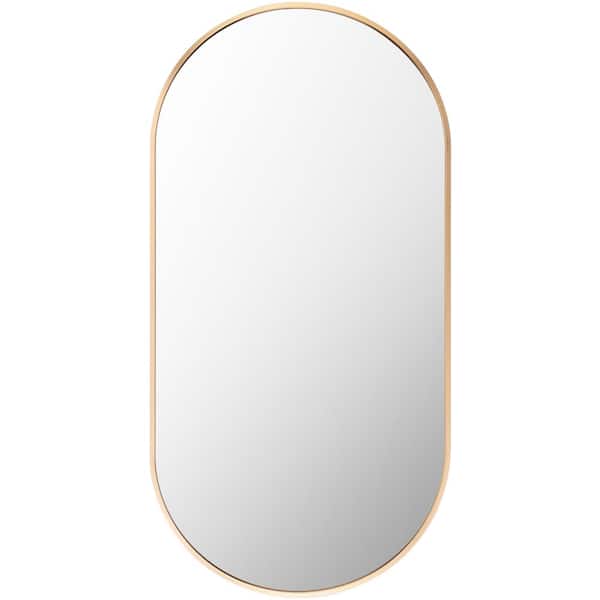 Livabliss Aranya 19.69 in. W x 29.53 in. H Gold Framed Decorative Mirror
