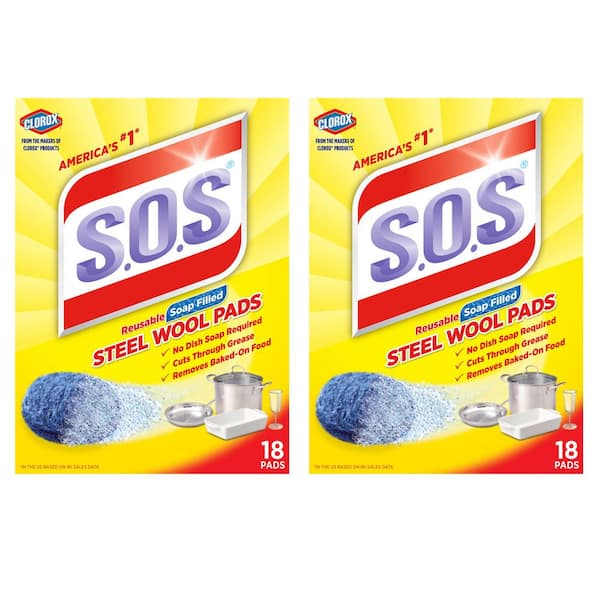 S.O.S Steel Wool Soap Scouring Pads (18-Pack) (2-Boxes)
