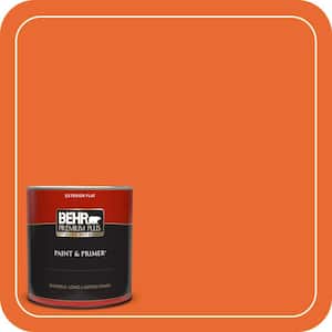 1 qt. #220B-7 Electric Orange Flat Exterior Paint & Primer