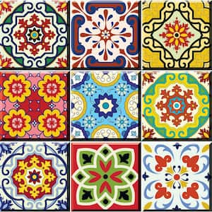 Multi-Color C55 4 in. x 4 in. Vinyl Peel and Stick Tile (24 Tiles, 2.67 sq.ft./Pack)