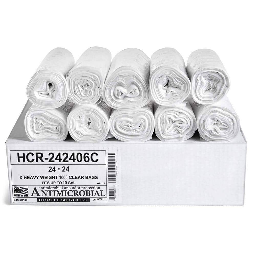 HUBERT® Easy Open Clear Plastic Roll Bags - 12L x 20H