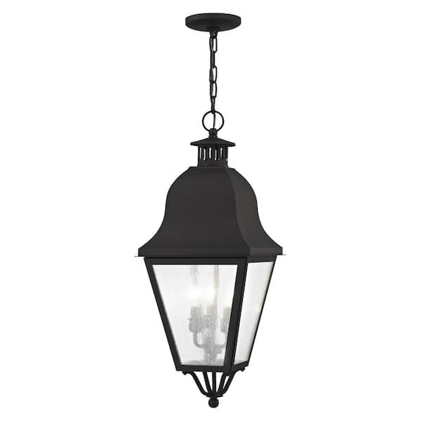 Livex Lighting Amwell 3-Light Black Outdoor Pendant Light