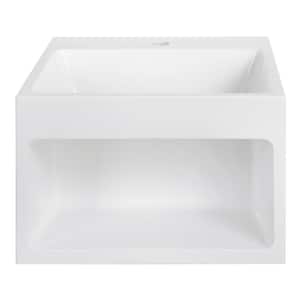 17.7 in. W x 15.7 in. D x 11.8 in. H Vanity in Glossy White with Solid Surface Resin Top in White with White Basin