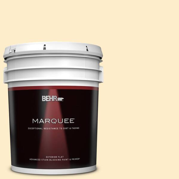 BEHR MARQUEE 5 gal. #P270-1 Honey Infusion Flat Exterior Paint & Primer
