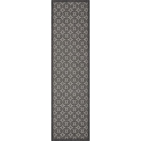 Well Woven Medusa Manola Black 2 ft. 7 in. x 9 ft. 10 in. Runner Indoor/Outdoor Area Rug