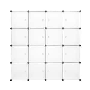 58 in. H x 14.56 in. W x 57.8 in. D White Plastic Portable Closet with Cube Organizer