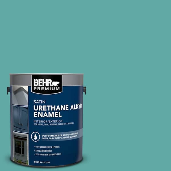 1 gal. #500D-5 Teal Zeal Urethane Alkyd Satin Enamel Interior/Exterior Paint