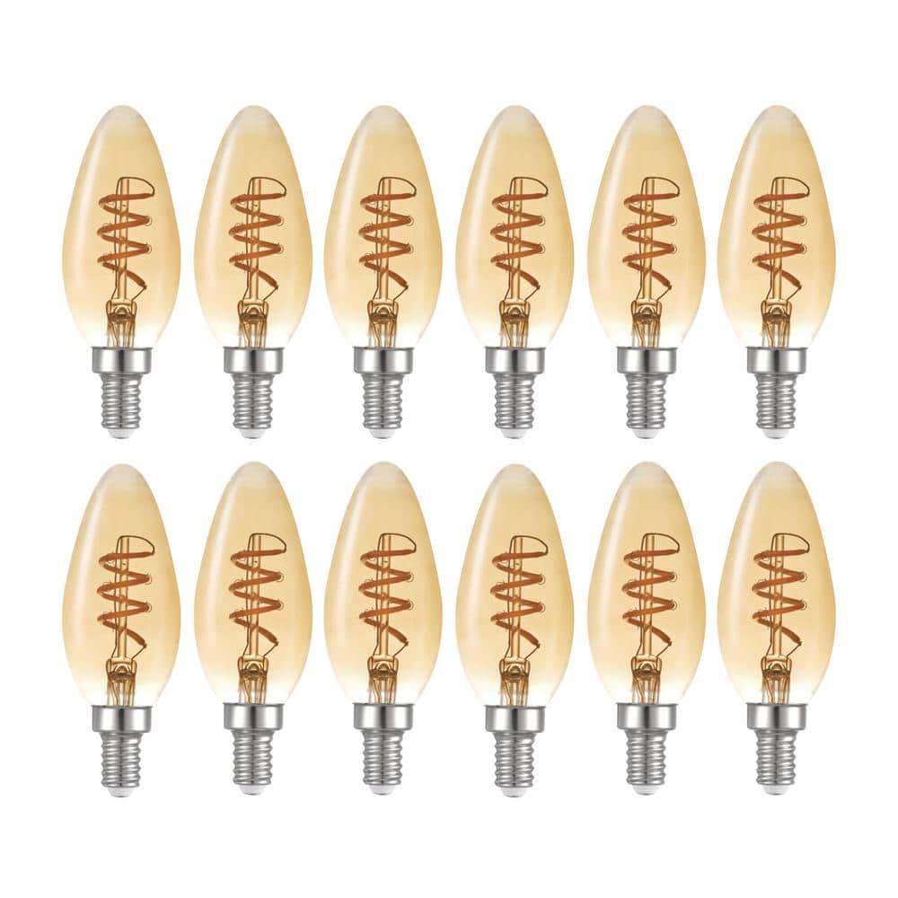 40 Watt Equivalent B10 Dimmable Spiral Filament Vintage Edison LED Light Bu