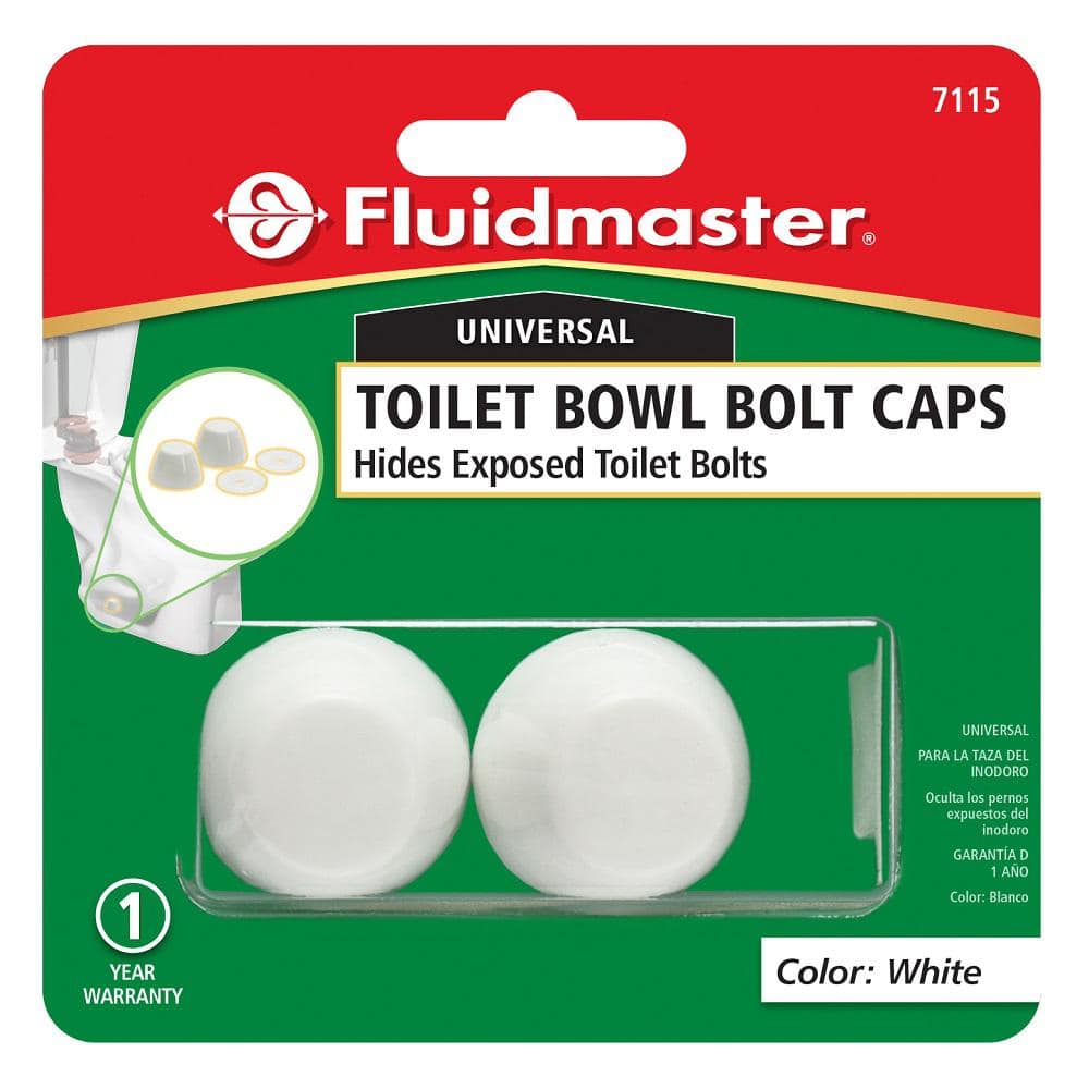 Fluidmaster White Plastic Toilet Bolt Caps with Snap-On Inserts