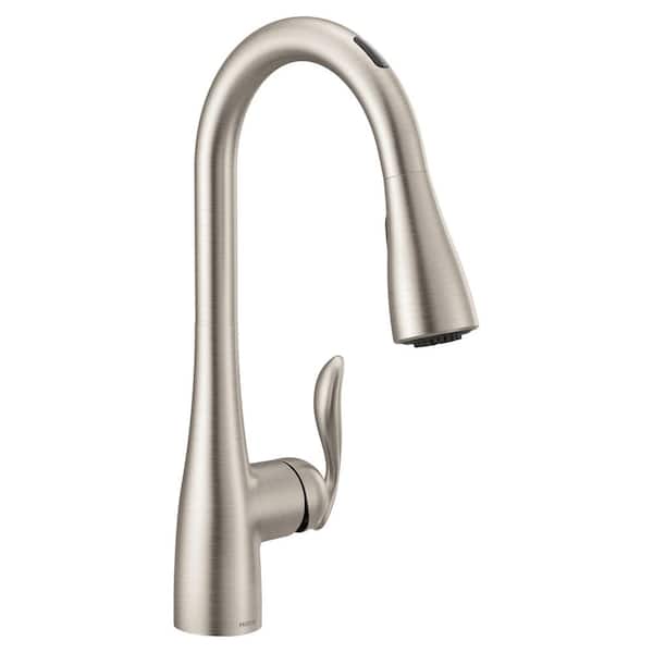 MOEN Arbor Single-Handle Smart Touchless Pull Down Sprayer Kitchen Faucet with Voice Control and Power Boost in Stainless